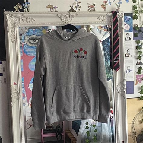 gucci champion hoodie grey|gucci cropped sweatshirt hoodie.